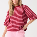 Hallie Tee - Boysenberry Stripe
