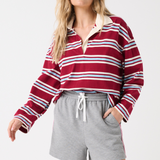 Alisa Rugby Tee - Raspberry Stripe