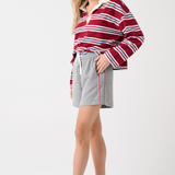 Alisa Rugby Tee - Raspberry Stripe