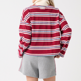 Alisa Rugby Tee - Raspberry Stripe
