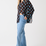 Lulu Sheer Shirt - Brunette Polka