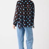 Lulu Sheer Shirt - Brunette Polka