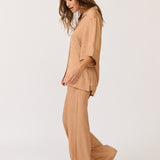 Bex Pant - Rust Woven Leopard