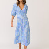 Roza Midi Dress - Ocean Stripe