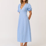 Roza Midi Dress - Ocean Stripe