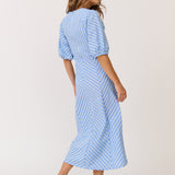 Roza Midi Dress - Ocean Stripe