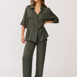 Bex Pant - Black Woven Leopard