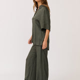 Tully Shirt - Black Woven Leopard