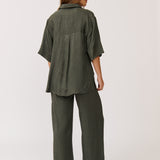 Tully Shirt - Black Woven Leopard