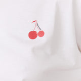 Ada Slim Sweater - White / Cherry