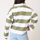 Lily Rugby Shirt - Khaki Stripe