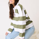 Lily Rugby Shirt - Khaki Stripe