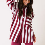 Adalyn Shirt - Plum Stripe
