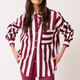 Adalyn Shirt - Plum Stripe