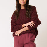 Lorenza Knit Sweater - Plum