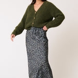 Millie Slip Skirt - Khaki Leopard