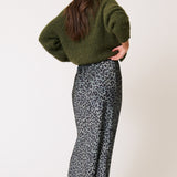 Millie Slip Skirt - Khaki Leopard