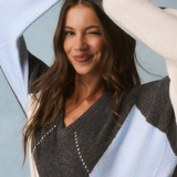 Sophie Knit - Charcoal Argyle