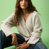 Adela Knit Cardi - Grey Marle
