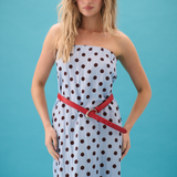 Emma Maxi Dress - Ice / Chocolate Spot
