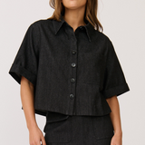Tessa Shirt - Black Denim