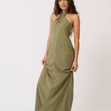 Sabrina Halter Dress - Palm