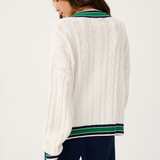 Asher Heritage Knit Sweater - Cream/Tide