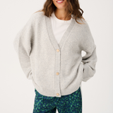 Adela Knit Cardi - Grey Marle
