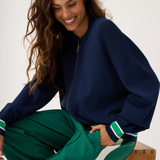 Brodie Knit Bomber - Navy Stripe