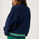 Brodie Knit Bomber - Navy Stripe