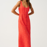 Constance Midi Dress - Mandarin Spot
