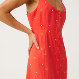 Constance Midi Dress - Mandarin Spot