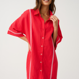 Casey Shirt Dress - Mandarin