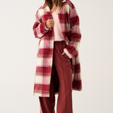 Greta Coat - Berry Check