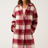 Greta Coat - Berry Check