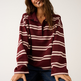 Freddie Rugby Top - Burgundy Stripe