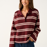 Freddie Rugby Top - Burgundy Stripe