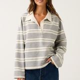 Freddie Rugby Top - Grey Marle Stripe