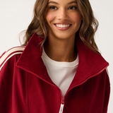 Corey Zip Through Sweater - Mulberry