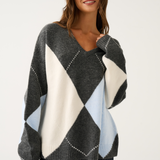 Sophie Knit - Charcoal Argyle