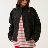 Peta Jacket - Black Washed Leopard