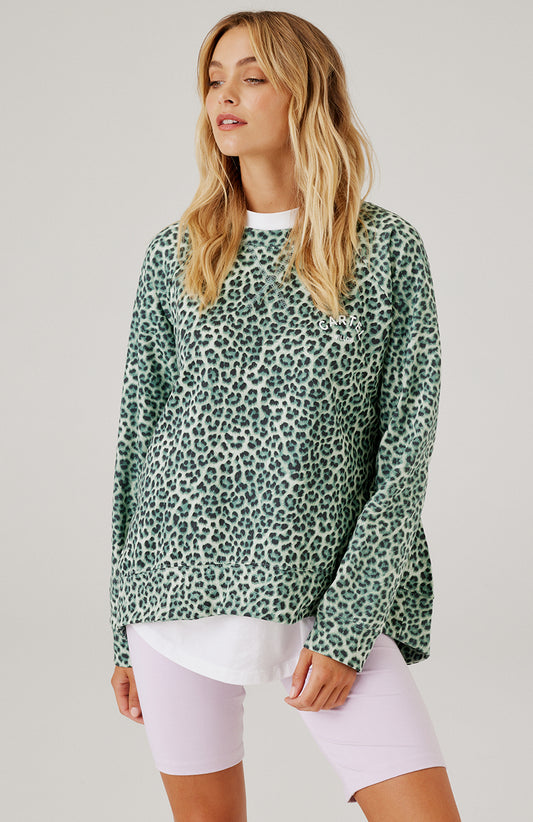 Gigi Sweater - Sage Leopard
