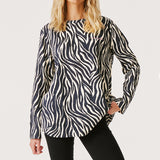 Lola Long Sleeve Top - Black Zebra