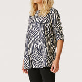 Lola Long Sleeve Top - Black Zebra