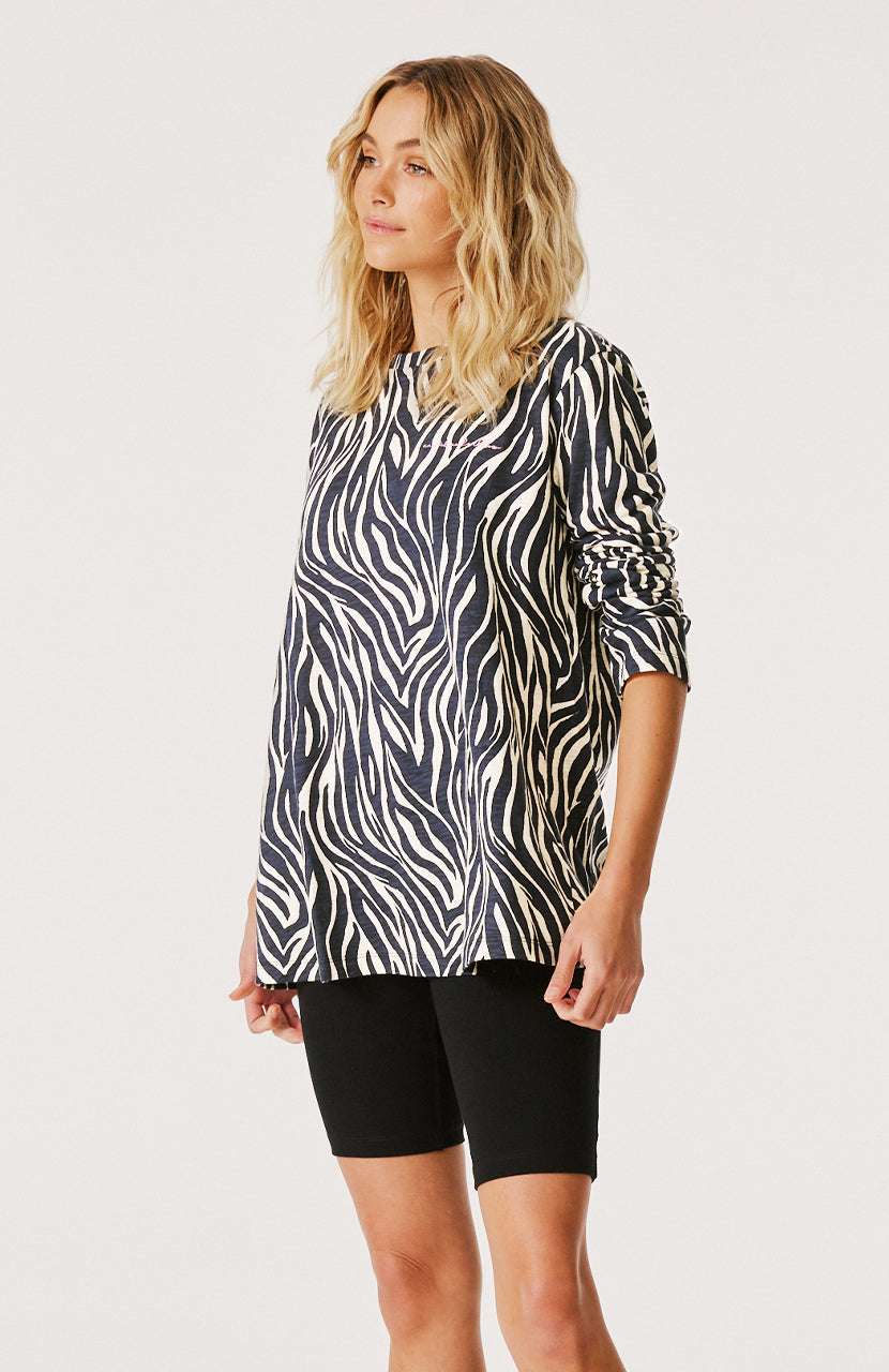 Lola Long Sleeve Top - Black Zebra