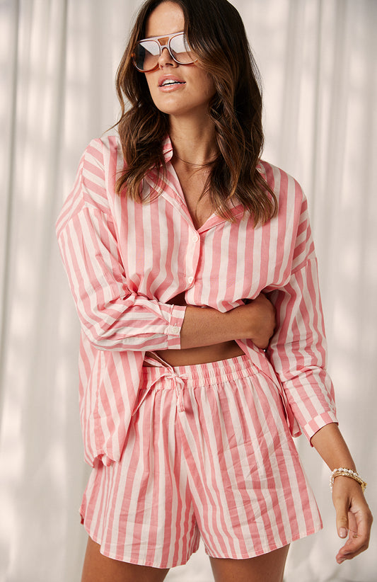 Emmeline Shirt - Berry Stripe