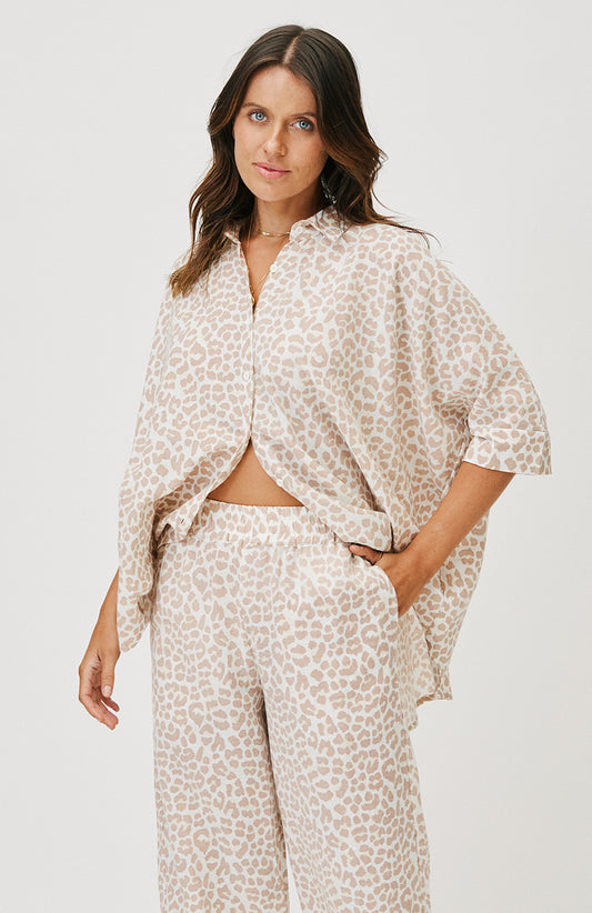 Georgie Shirt - Nude Leopard