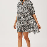 Ellery Mini Dress - Crème Leopard