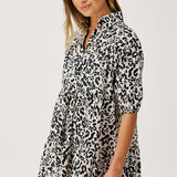 Ellery Mini Dress - Crème Leopard